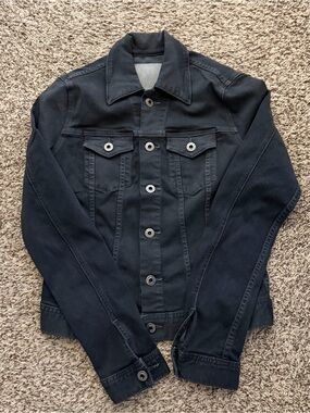 Ag Adriano Goldschmied Black Denim Trucker Jacket NWOT